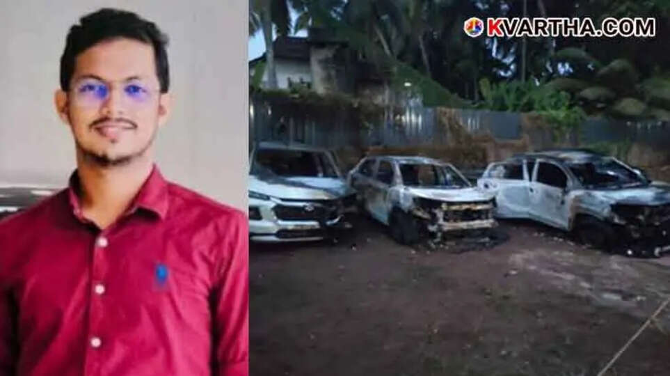 Three New Cars Set on Fire at Showroom in Talassery; Sales Executive Arrested