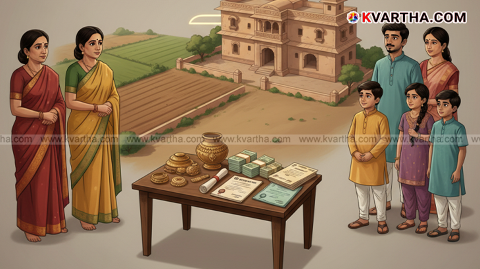 Representational image of property division and legal documents.