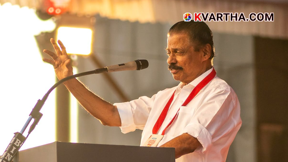 Image reflecting CPM State Secretary M.V. Govindan at party committee meeting