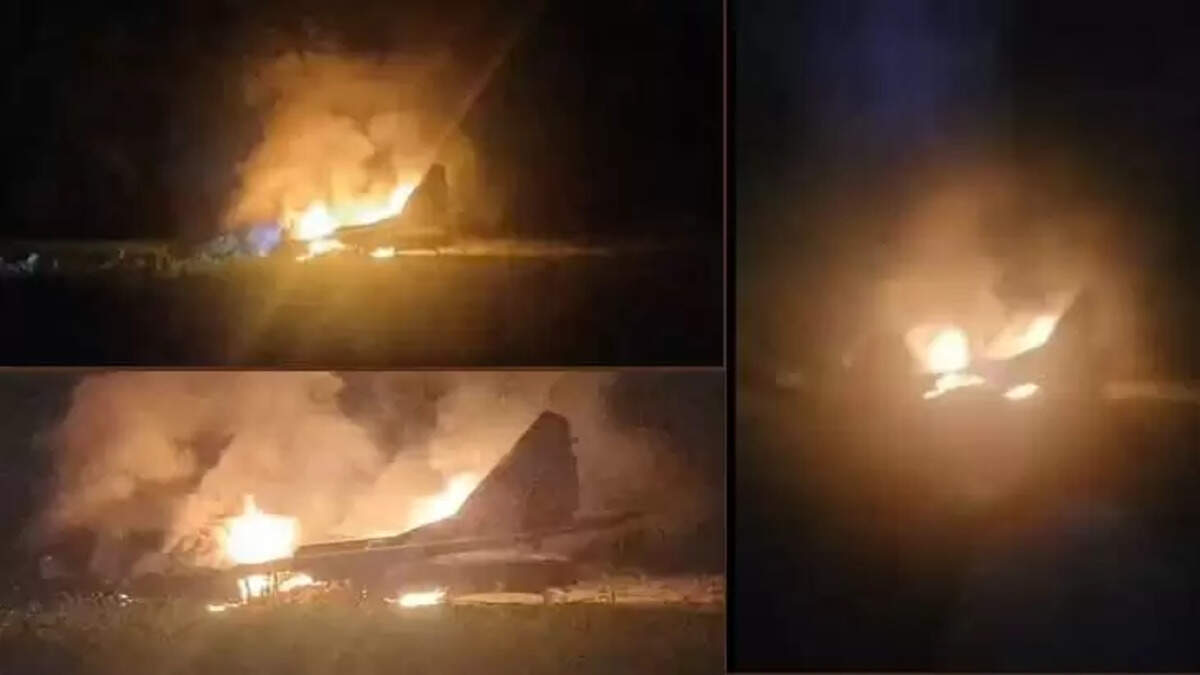 Wreckage of MiG-29 fighter jet
