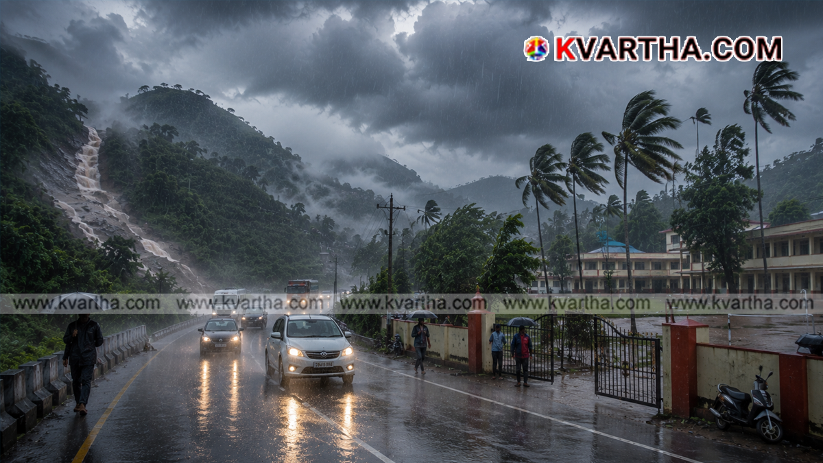  Image representing heavy rainfall and weather warnings in Kerala districts