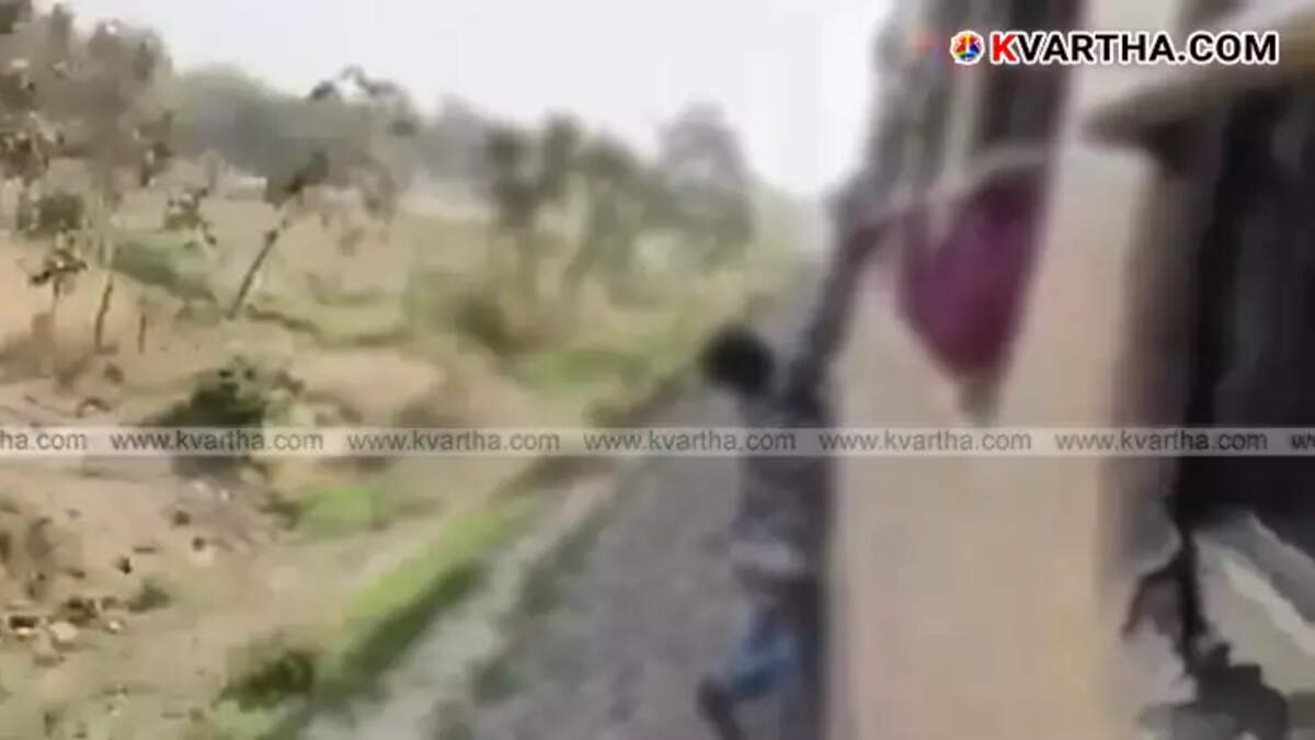 instagram reel stunt hanging from running train narrow