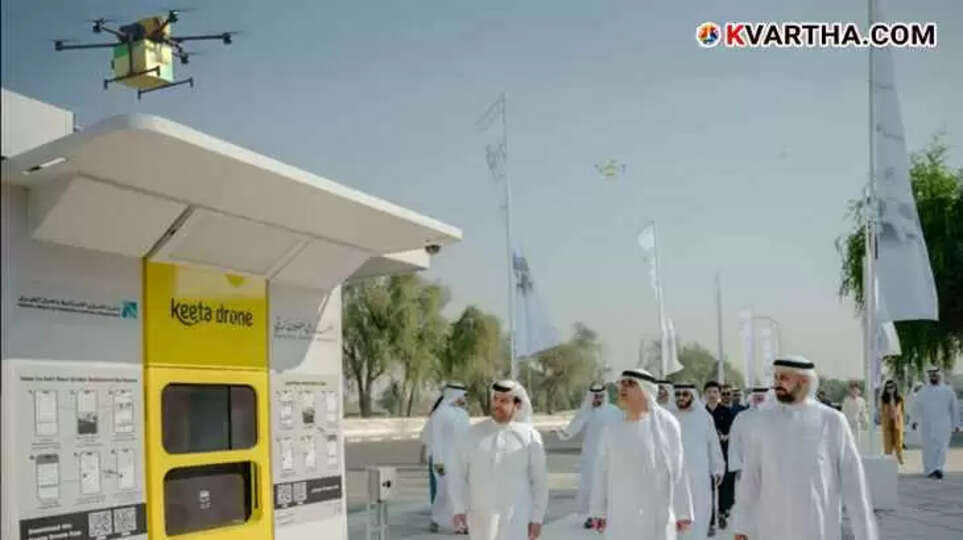 Drone delivery service launch in Nad Al Sheba Dubai.