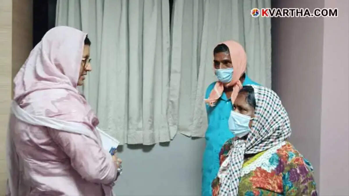 Advocate P. Kunjaysha, member of the Women's Commission, visits the nursing student at the hospital.