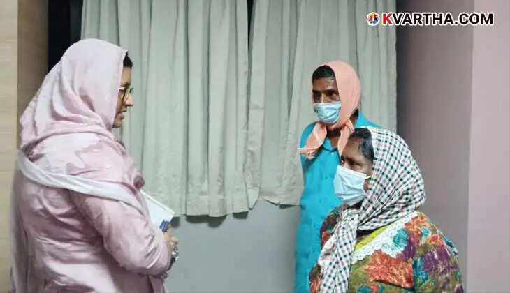 Advocate P. Kunjaysha, member of the Women's Commission, visits the nursing student at the hospital.