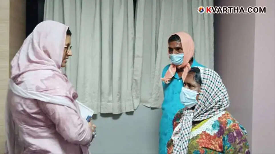 Advocate P. Kunjaysha, member of the Women's Commission, visits the nursing student at the hospital.