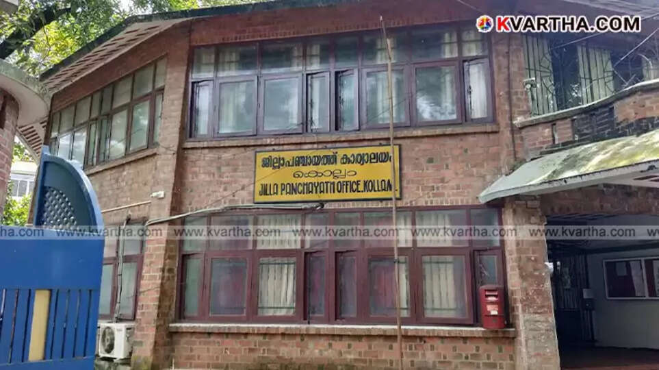 Map showing Kollam district panchayat divisions.