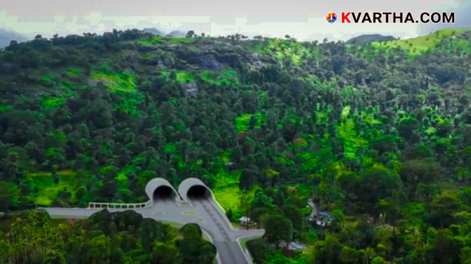 A photo of a tunnel road project site.