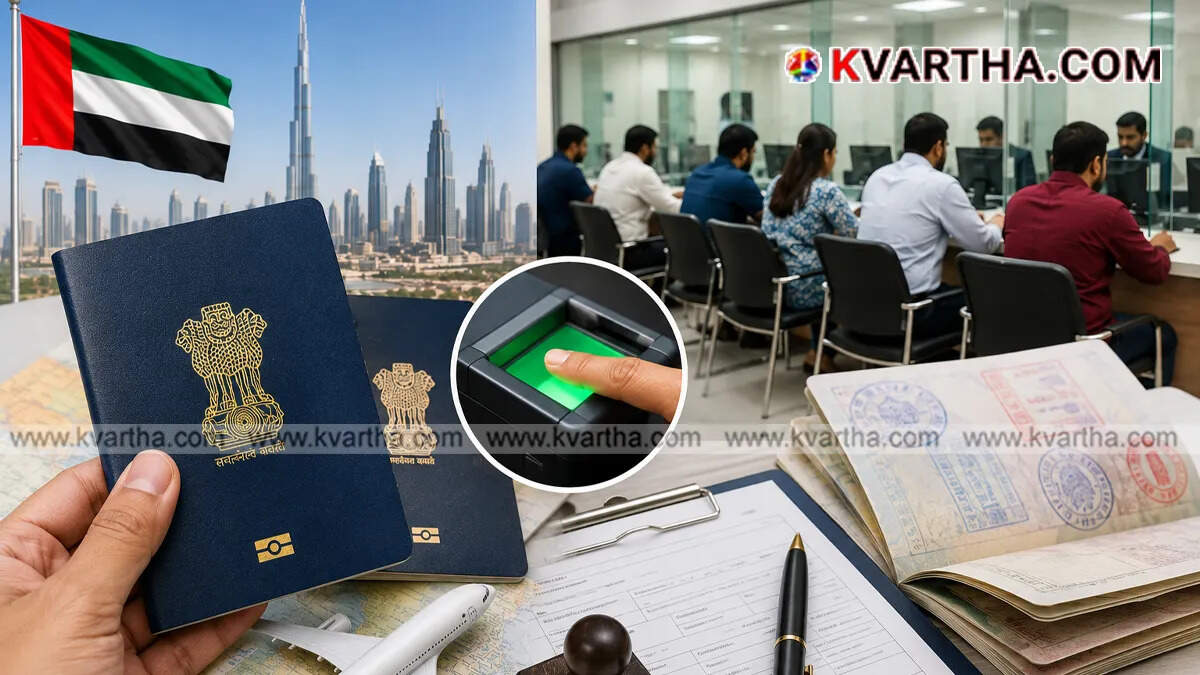 Close-up of an Indian passport with UAE residency context