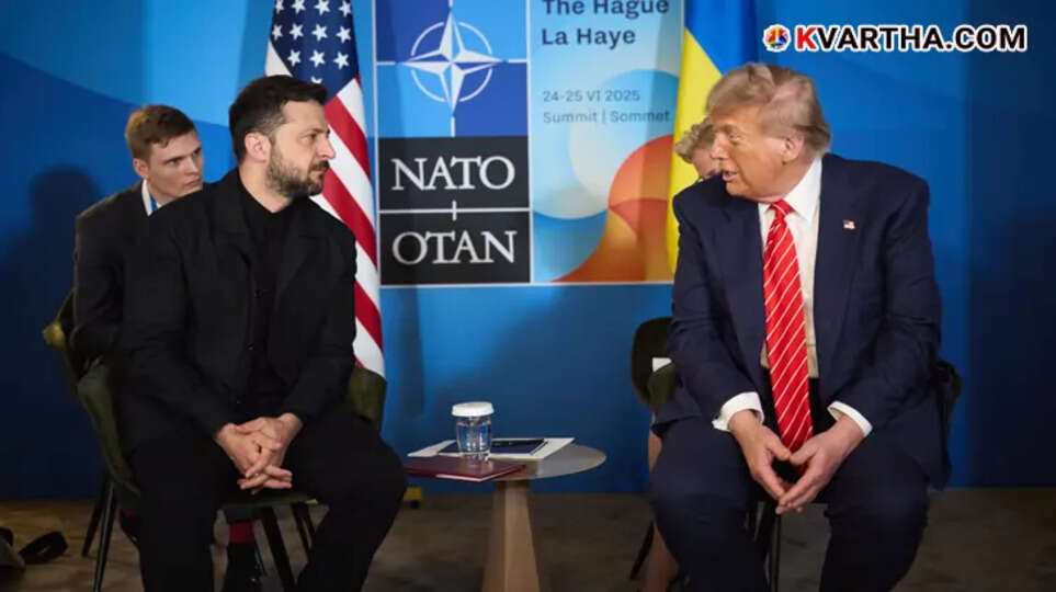 Ukrainian President Zelensky and US President Trump speaking.
