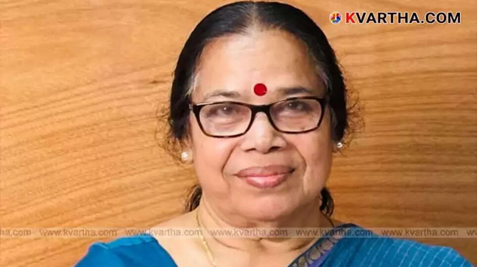 PK Sreemathi during a political event in Kerala