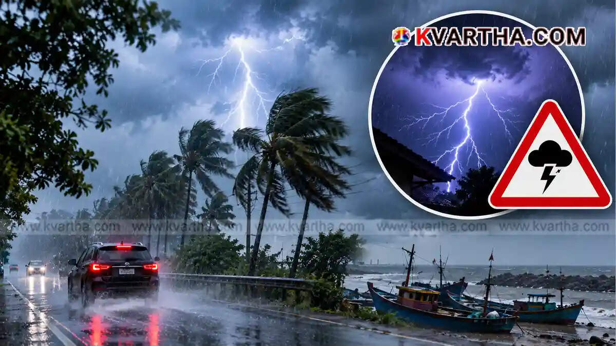 Representational image of a thunderstorm and heavy rain warning in Kerala