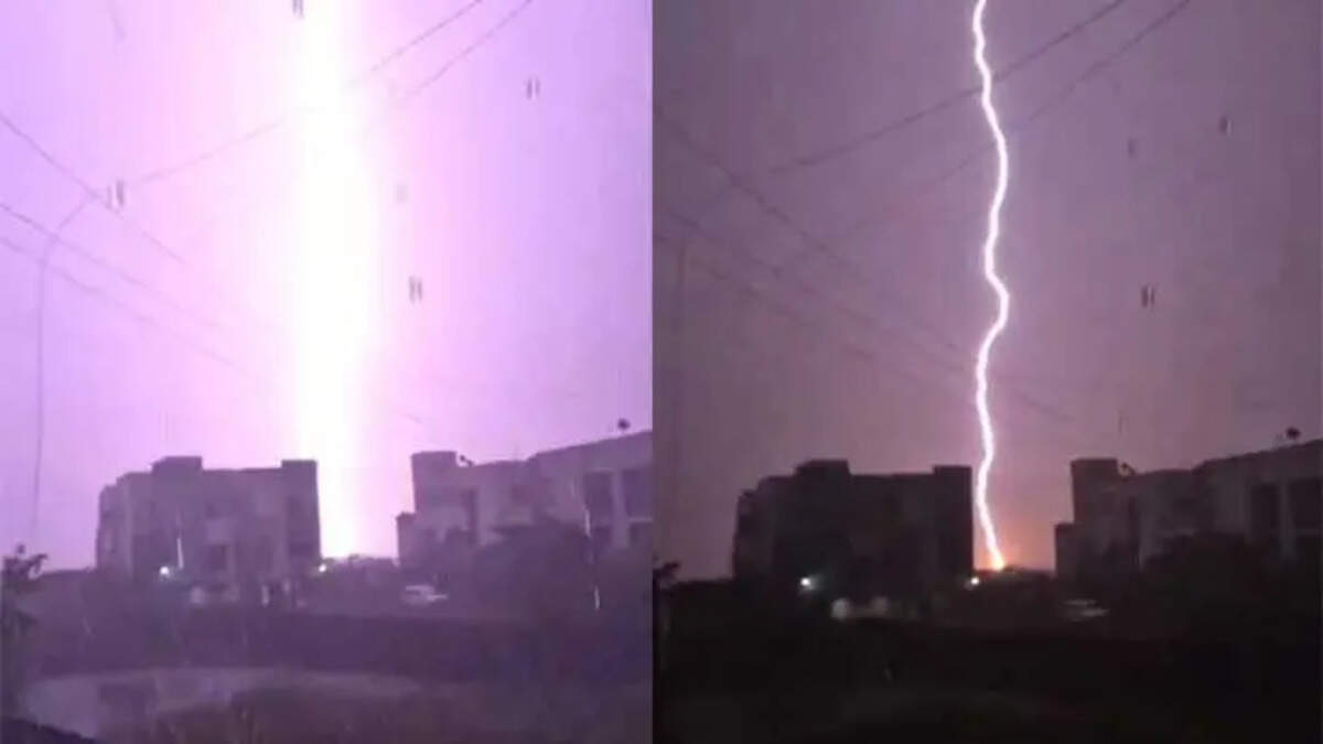 Purple Lightning Lights Up Chennai Sky
