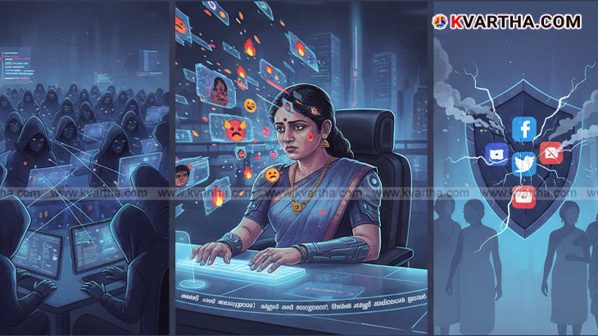 A representative image of online harassment against women in public life.