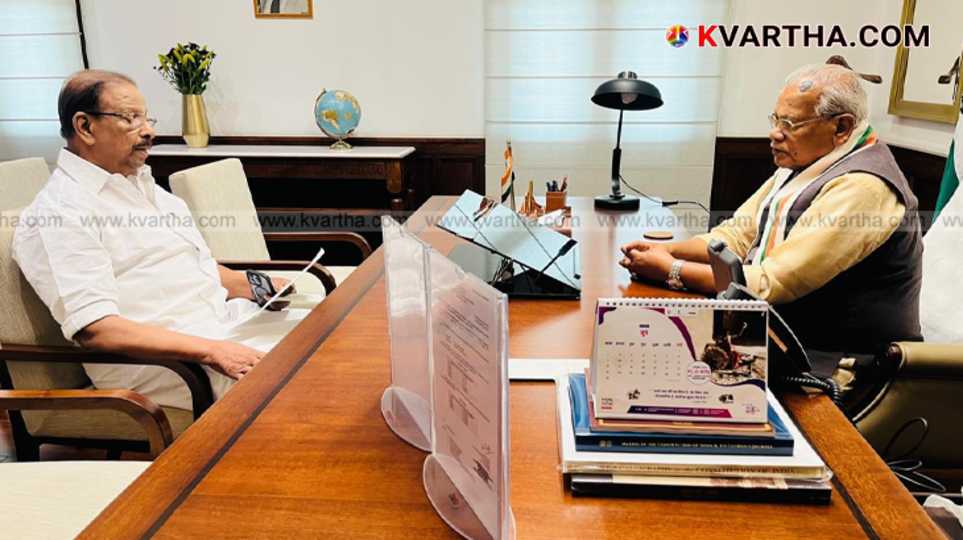 K. Sudhakaran MP meeting with Union Minister Jitin Ram Manjhi.