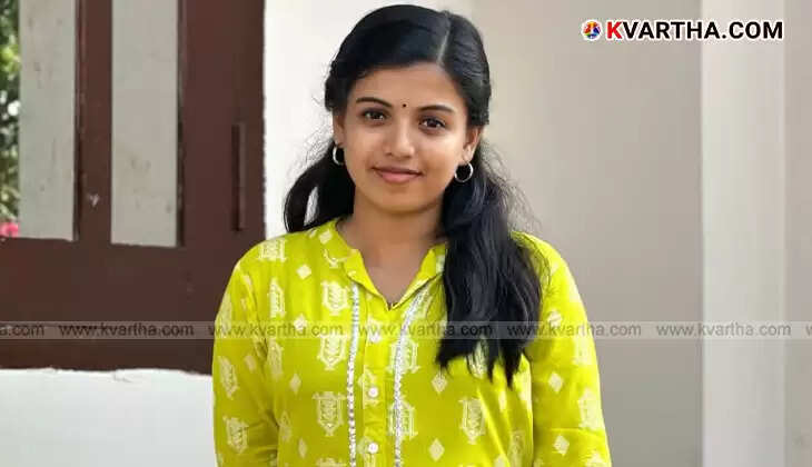 Aishwarya who secured first rank in BA Malayalam degree.