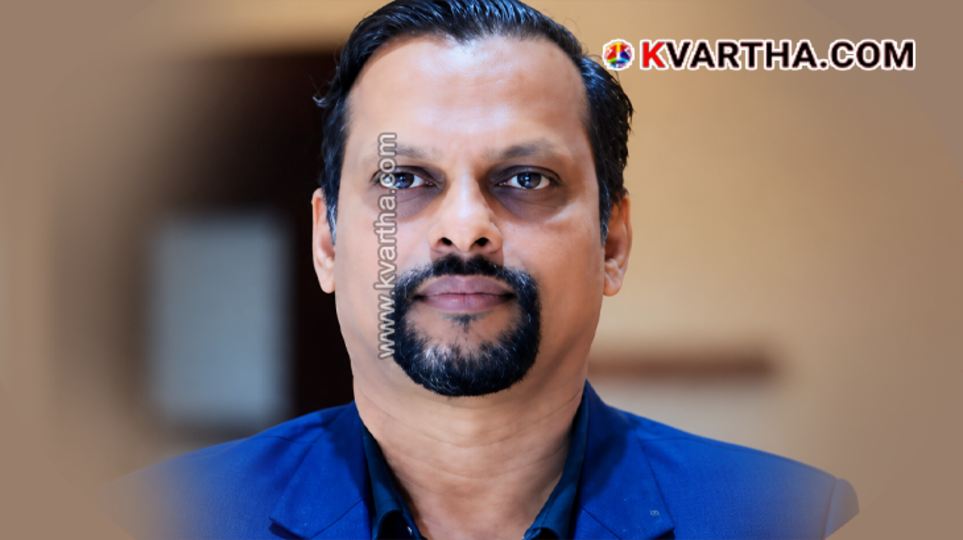 A professional representational portrait of late businessman Shaji Kunnath, owner of Malabar Materials.