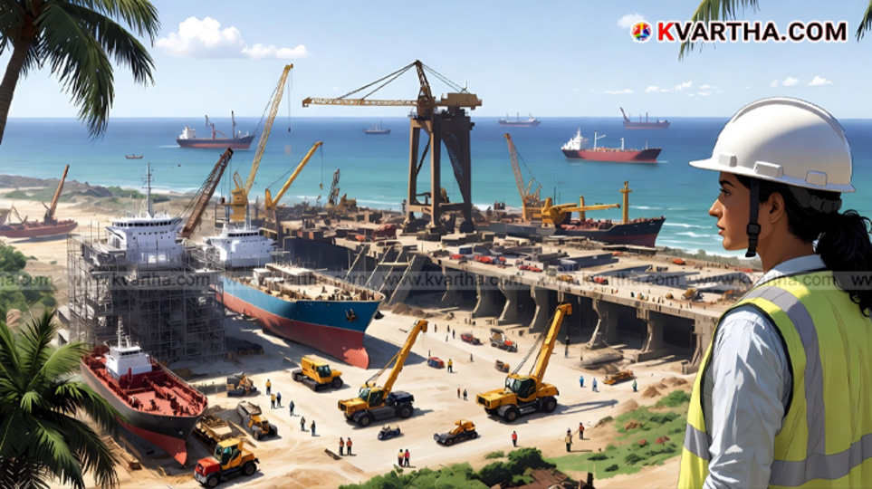 A view of the fishing harbor area where the shipyard is proposed.