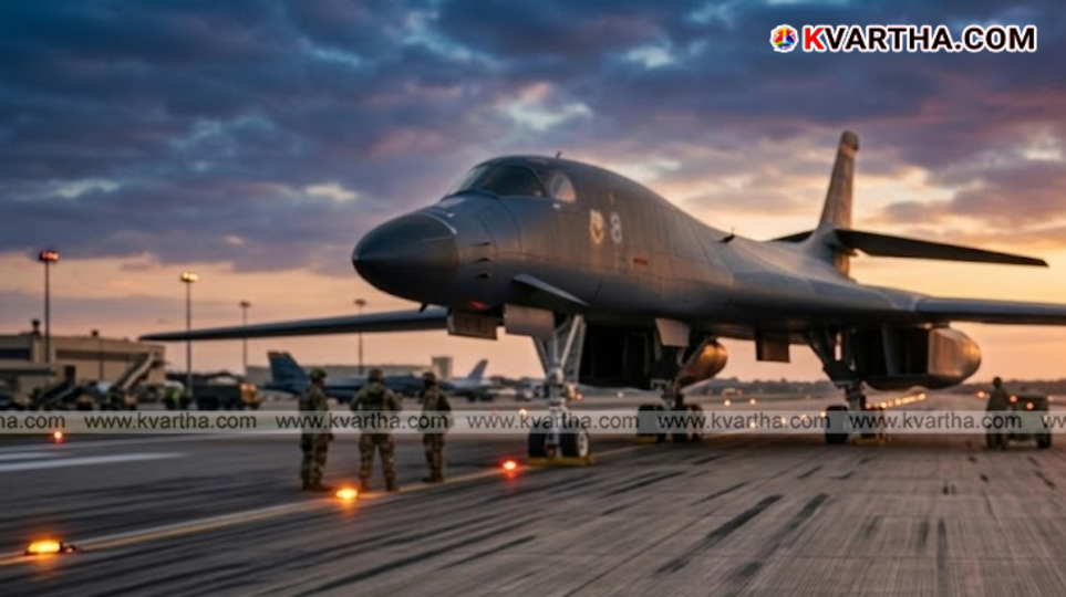 Side profile of a B-1 Lancer bomber jet on a runway