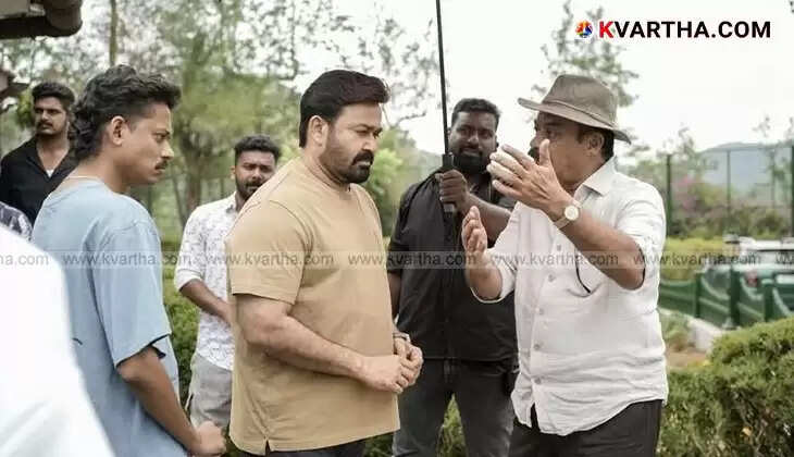 Mohanlal and cast on set of Hridayapoorvam in Pune.