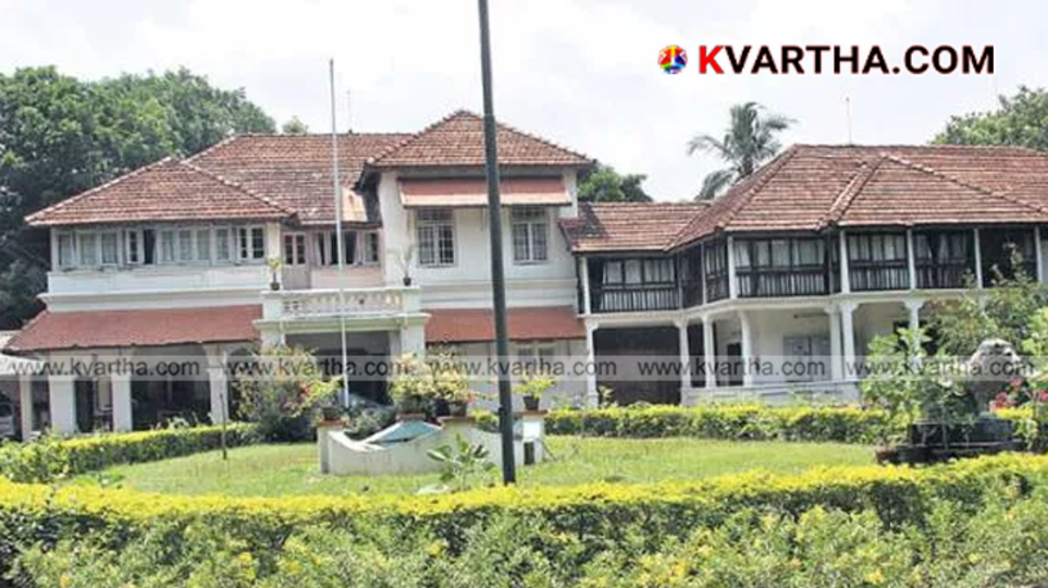 An exterior view of the historic Cliff House in Thiruvananthapuram, blending traditional Kerala and British architecture.