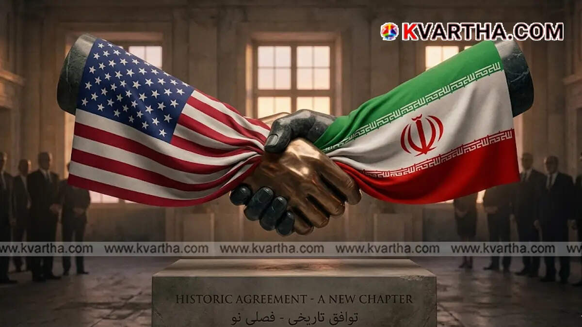 Conceptual image showing US and Iran flags representing the historic agreement