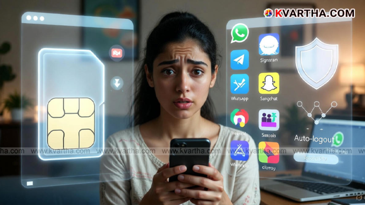  Image showing a smartphone with WhatsApp logo and a SIM card.