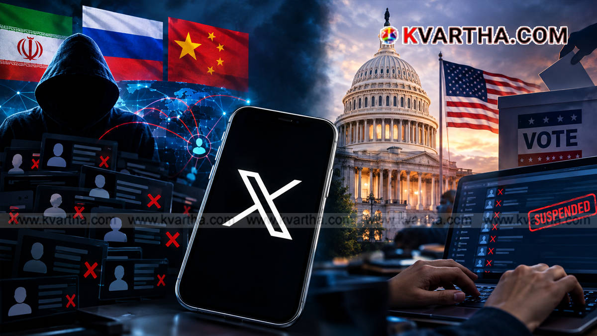 Image reflecting X platform removing fake accounts ahead of US midterm elections