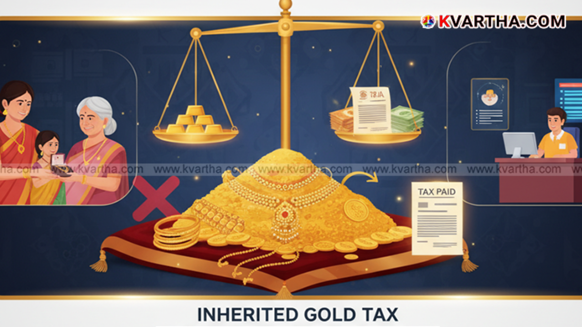 Representational image of inherited gold ornaments and income tax.