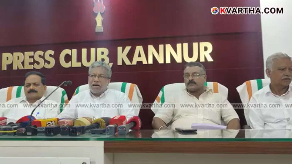 P K Ragesh speaking at a press conference in Kannur.