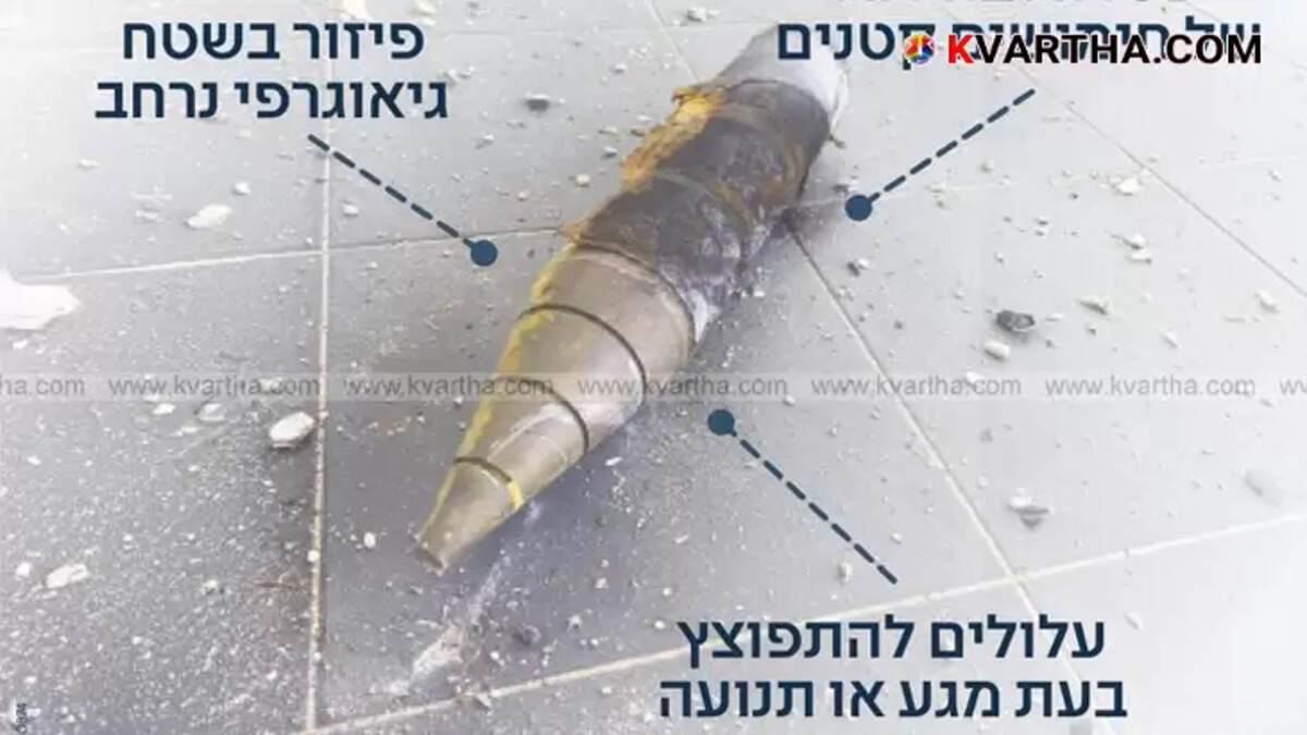 Debris of an Iranian missile found in Israel after the cluster bomb attack.