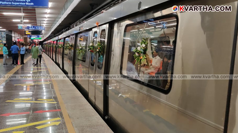  Police near a metro station platform in Delhi.
