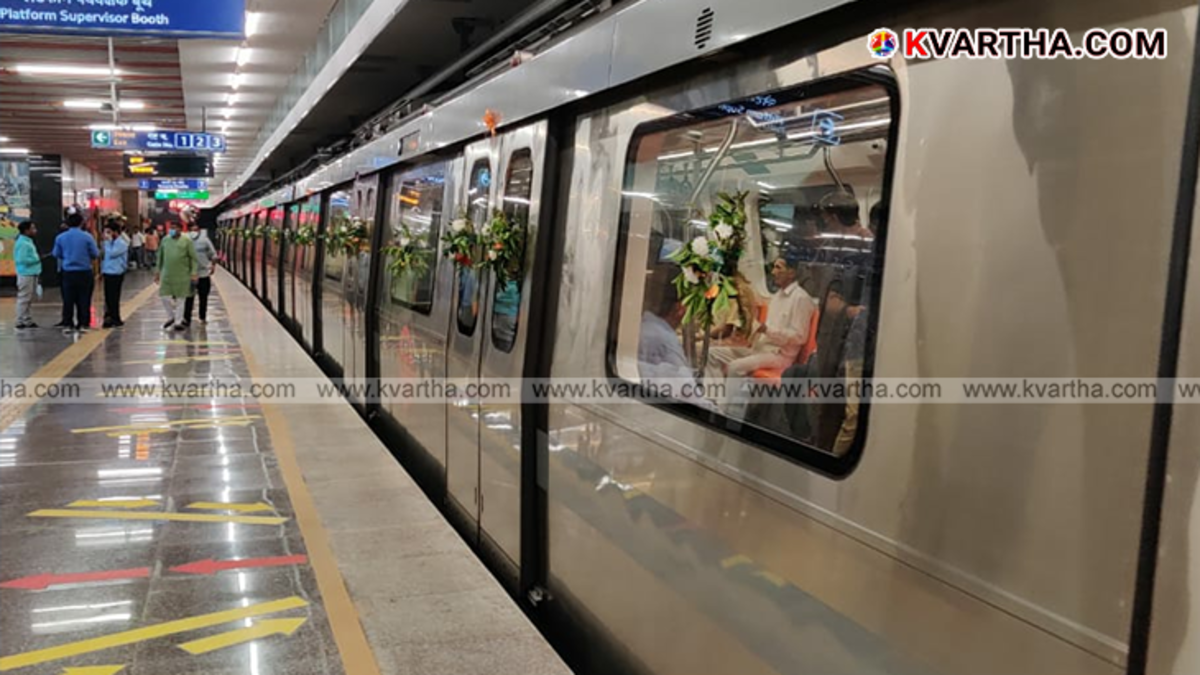  Police near a metro station platform in Delhi.
