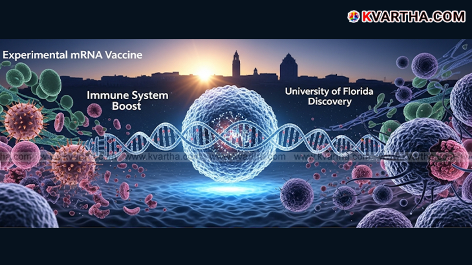 Researchers working in a lab on cancer vaccine development
