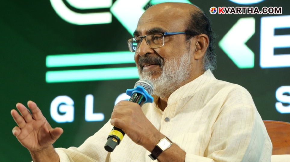 TM Thomas Isaac addressing a press conference regarding 2026 Kerala elections.