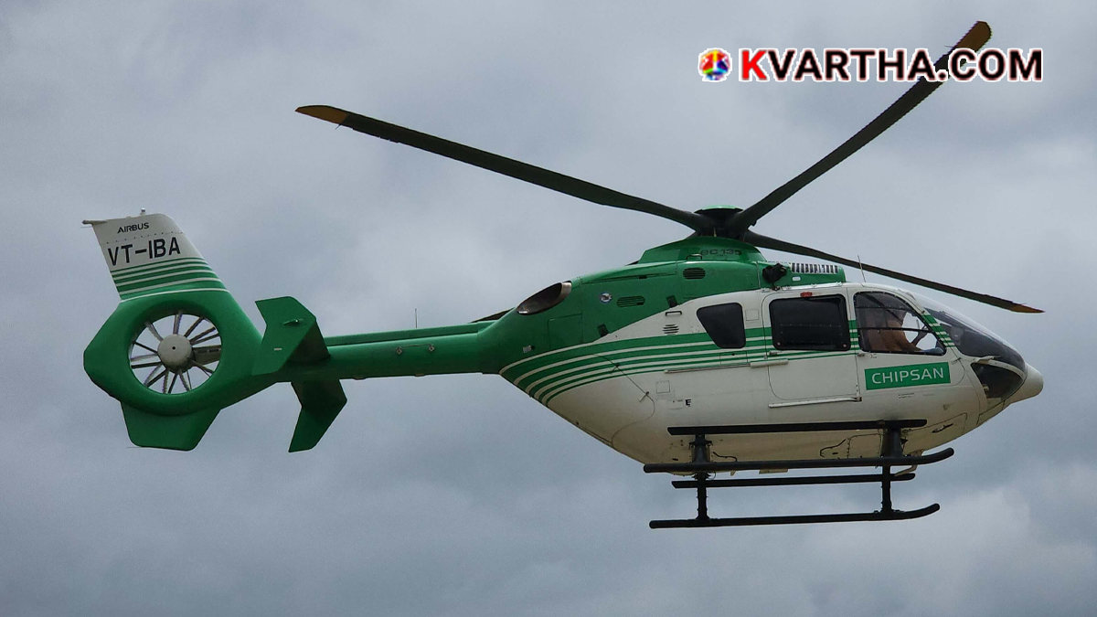 Representation of a rented helicopter used by Kerala Police.