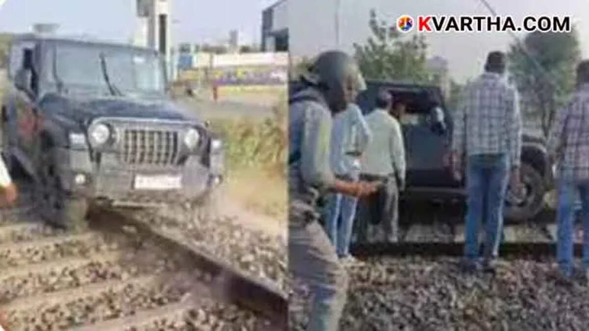Thar Driven onto Railway Tracks for Reels Video; Major Accident Averted in Jaipur
