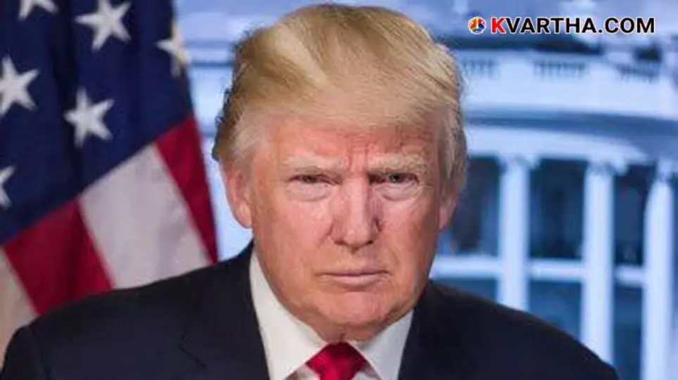 Donald Trump announcing tariffs on India