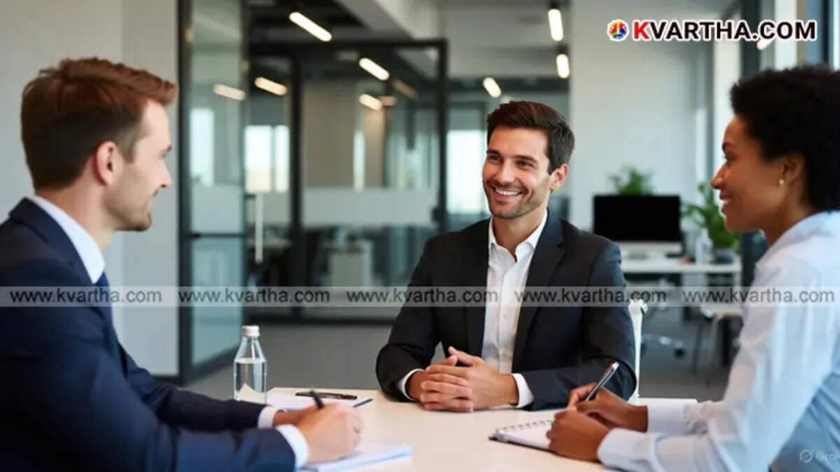 Professional job interview setting