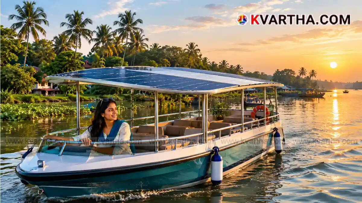 Representational image reflecting the eco-friendly solar boat service at Veli Tourism Village