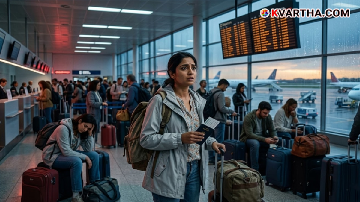 Crowded terminal at an airport illustrating the travel chaos
