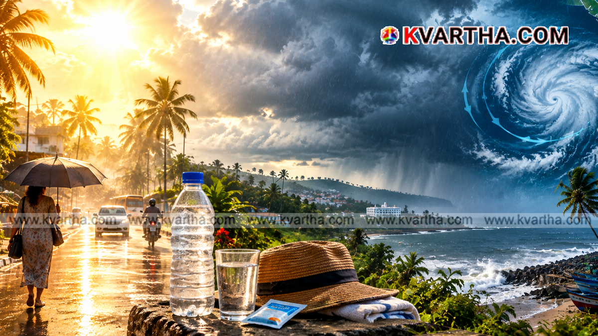 Representational image reflecting Kerala weather, intense heat, and low pressure forecast