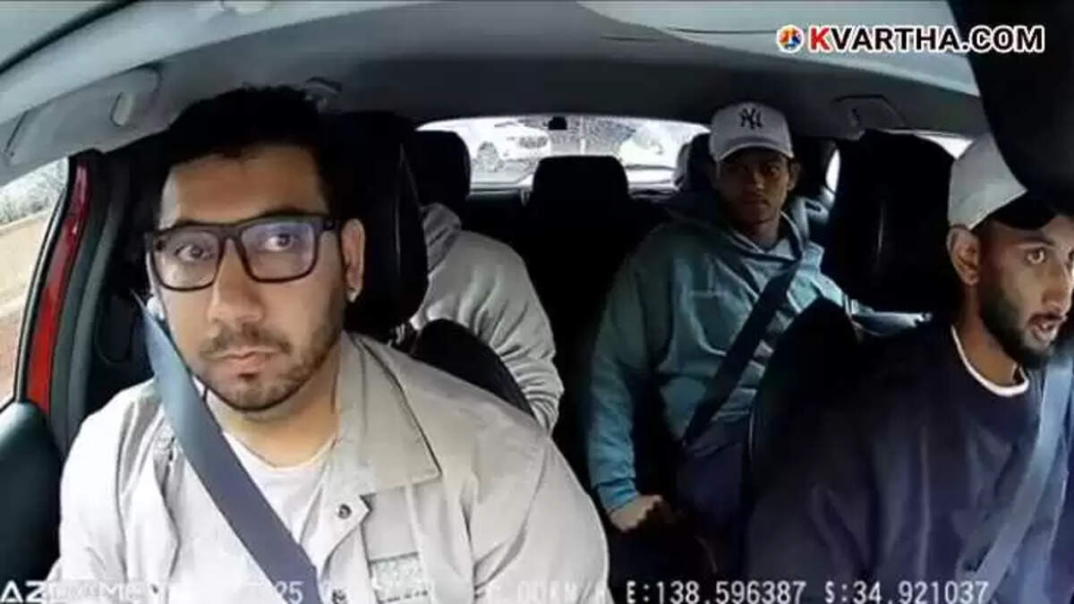 Indian cricketers Yashasvi Jaiswal Dhruv Jurel Prasidh Krishna taking an Uber in Adelaide.