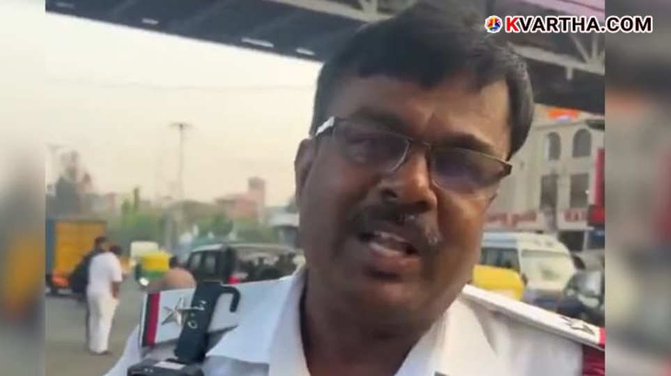 A representative image of a Bengaluru traffic police officer on duty.