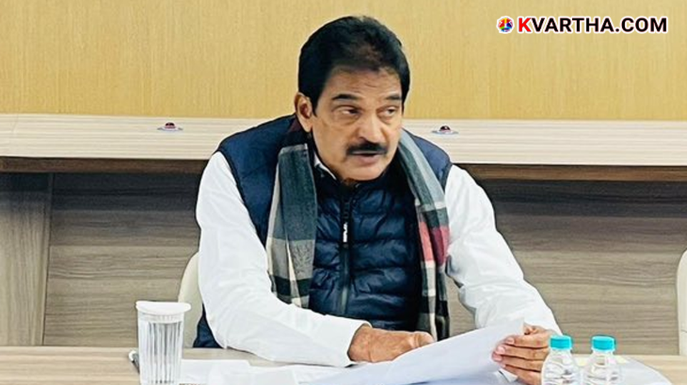KC Venugopal MP gesturing during a press conference in Delhi