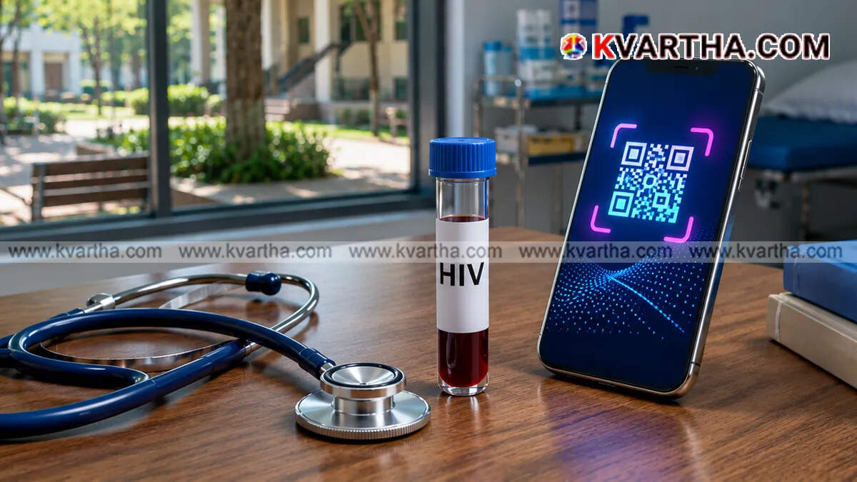  Conceptual image showing blood testing and HIV awareness&nbsp;