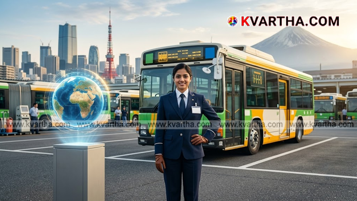 Foreign bus driver working in Japan