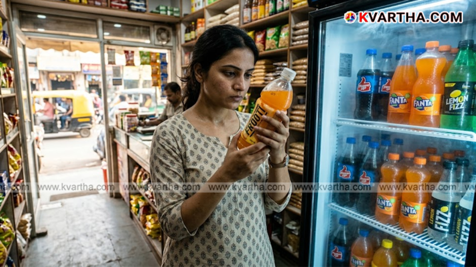 A consumer checking the quality seal of a branded soft drink bottle