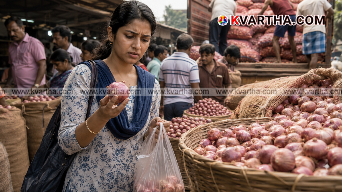 Representational image of onion price hike and market trends in Kerala