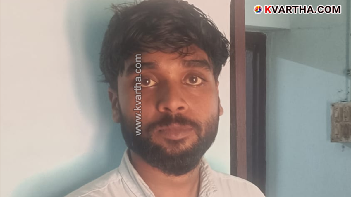  Young man N. Bibin arrested with ganja in Taliparamba